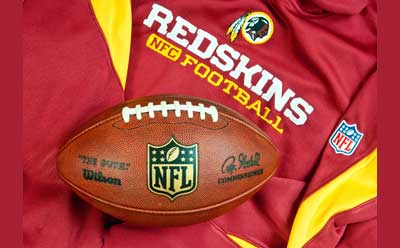 Washington Redskins apparel and logo - editorial license